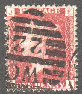 Great Britain Scott 33 Used Plate 112 - EJ - Click Image to Close